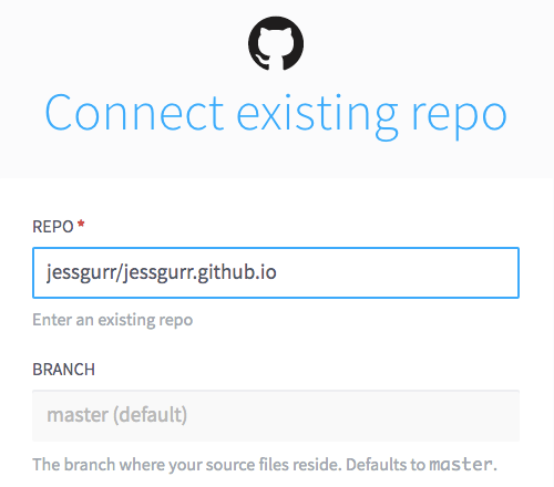 Connecting an existing repo