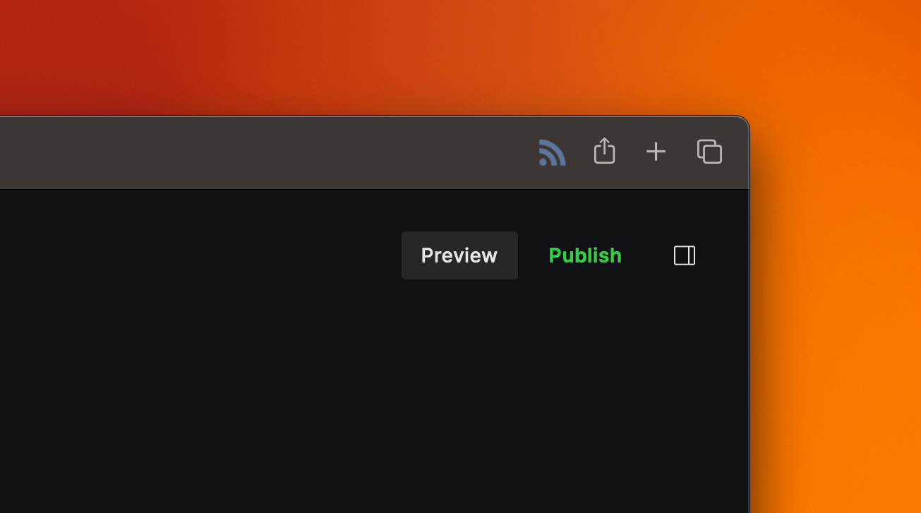 Ghost preview button within the post editing UI